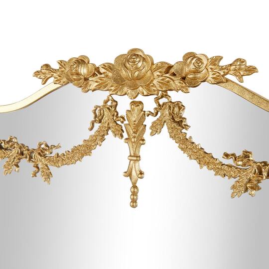 32" x 47" Gold Floral Embellished Metal Wall Mirror